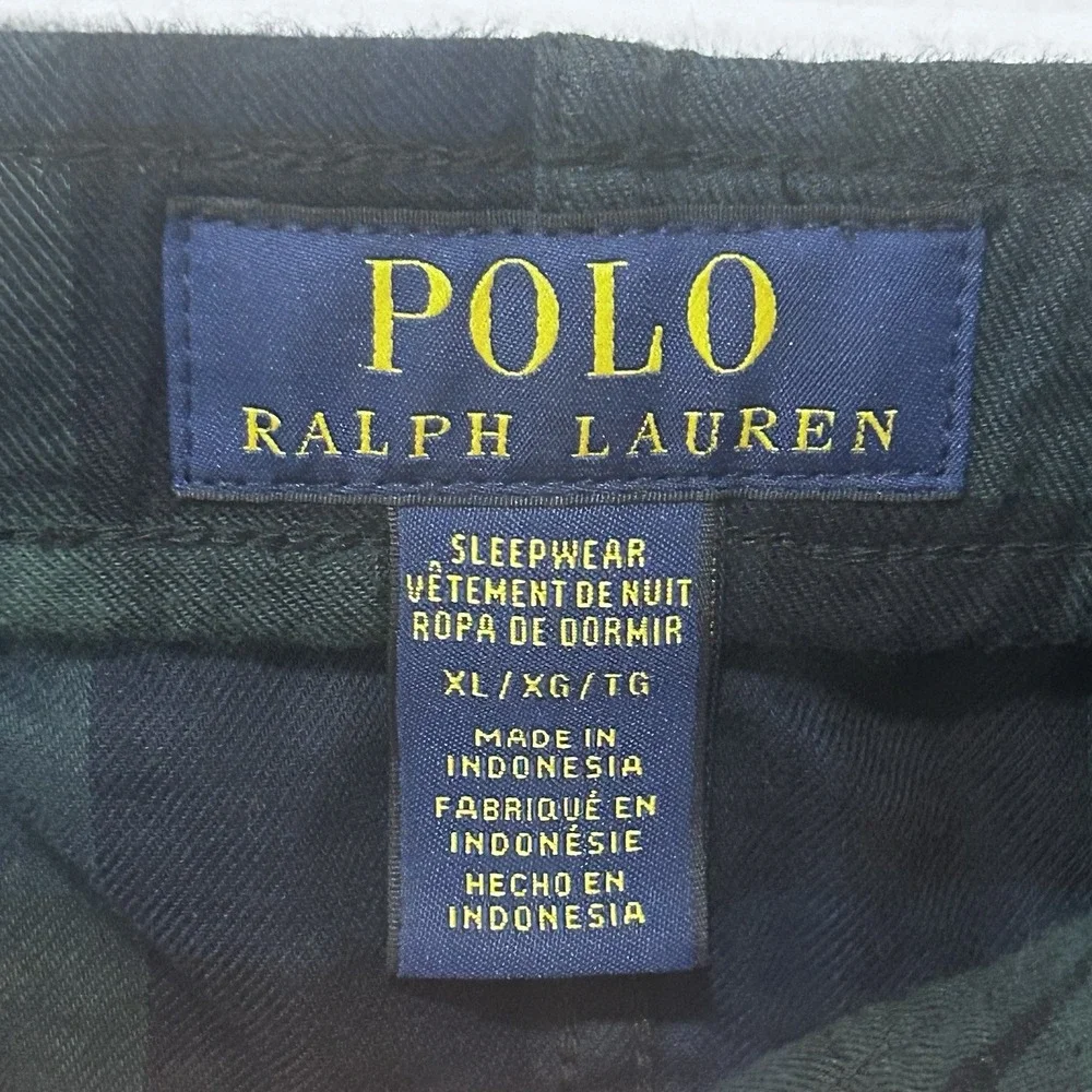 Polo Ralph Lauren Men XL Plaid Flannel Cotton Sleepwear Pants Drawstring Pockets